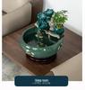 Lucky Ceramic Fish Tank Ornament: High-End Gift for Tea Room, Living Room, Office, or Reception Desk Decoration.