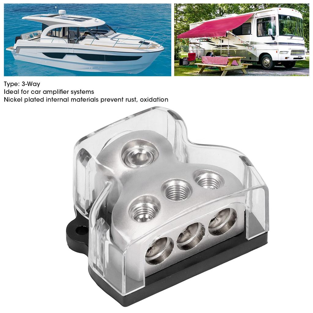 3Way Power Distribution Block     Holder Distributor Connecting Block for Cars