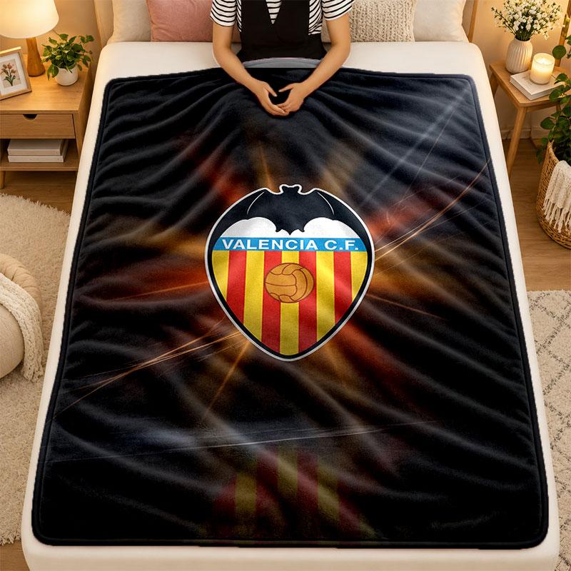 Flannel BlanketValencia FC Warm Soft Throw Blanket for Indoor Sofa Bed Living Room Use