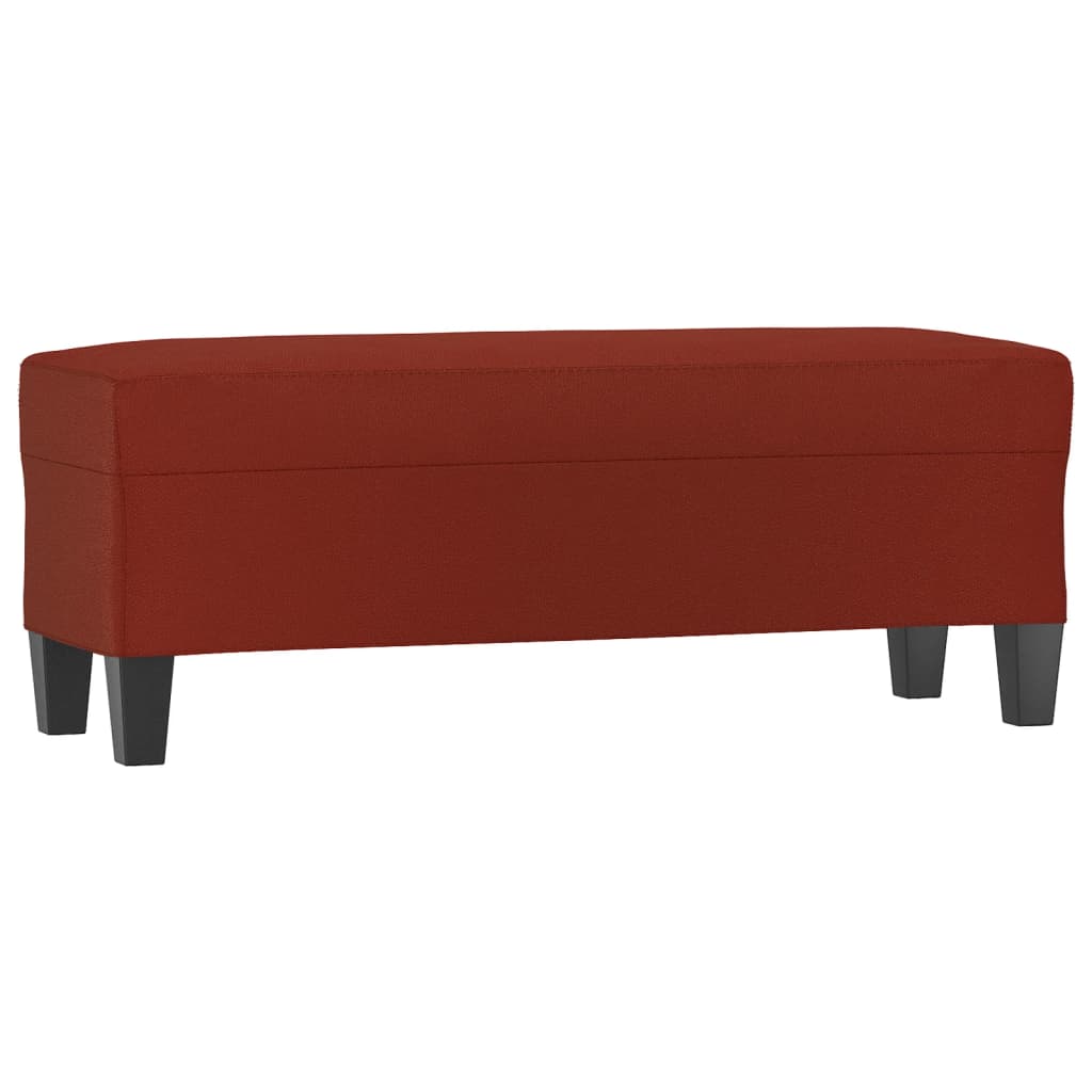 Bench in Wine Red 100 x 35 x 41 cm Faux Leather