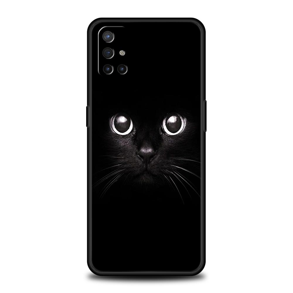 Phone Case For OnePlus 12 11 10 9 Pro 9T 12R 10R 9R 9RT 10T 8T 8 7 6T 7T Nord 2T CE 2 5G N200 N10 N100 Cover Black Cat