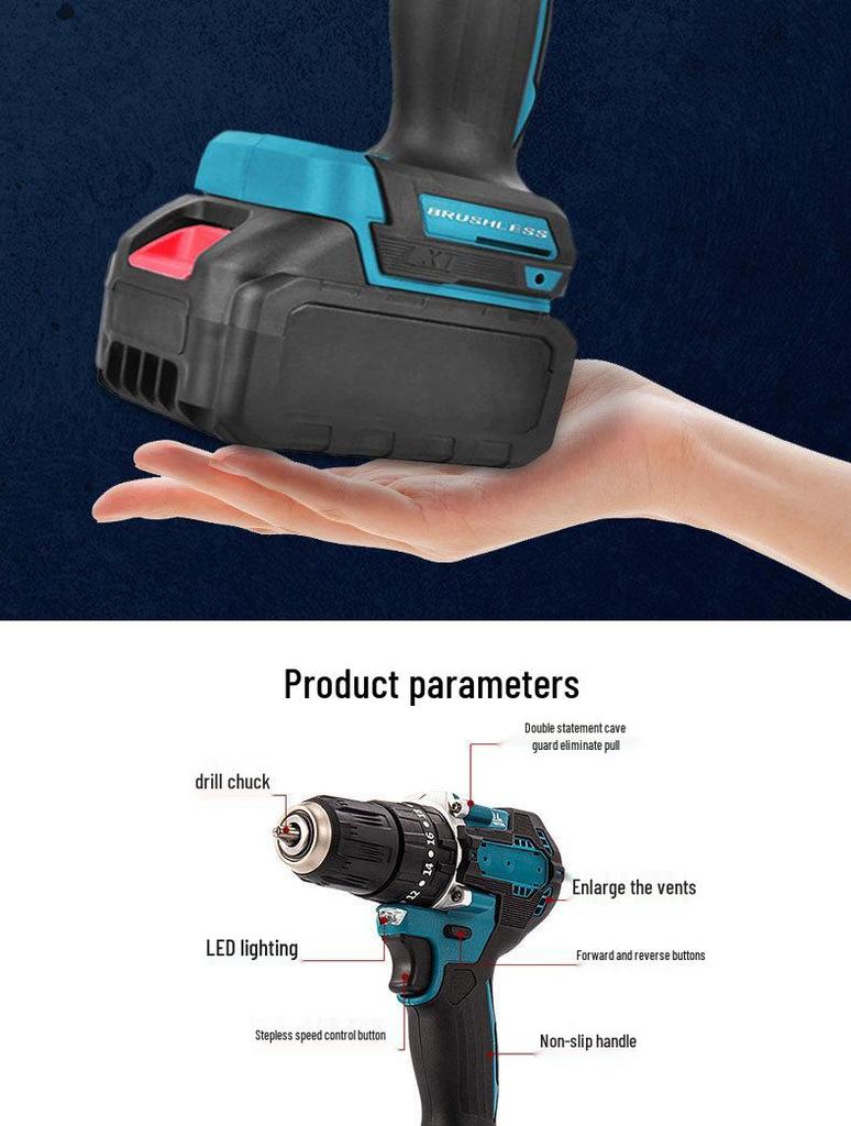 Multi-Purpose Electric Drill & Screwdriver Set with Impact Function