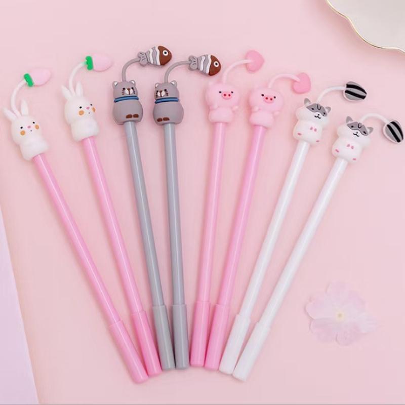 Kawai Stationery Creative Cartoon Cute Paradise Gel Pen Fresh and Student Exam Water Black Writing Signature Office Supplies
