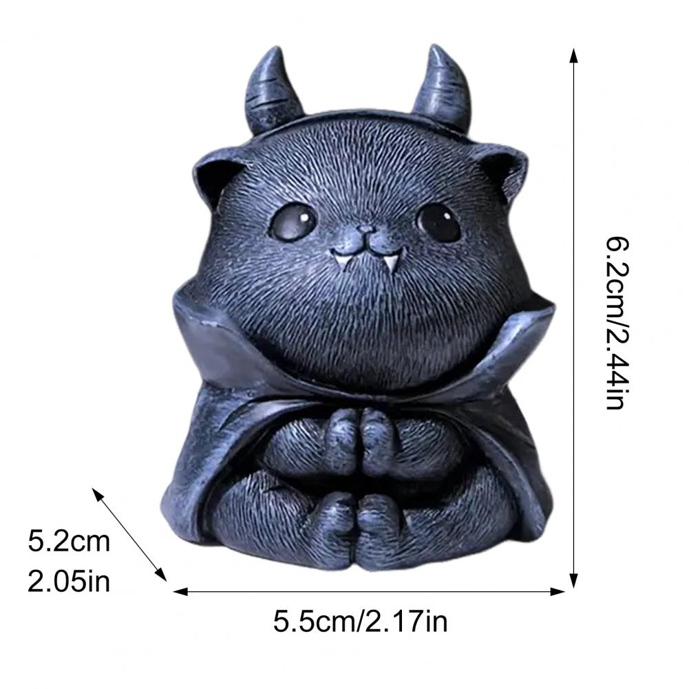 Resin Cat Figurines Hand-painted Magician Cat Statue for Halloween Decor Collectible Cat Figurine Sculpture for Home Table Shelf
