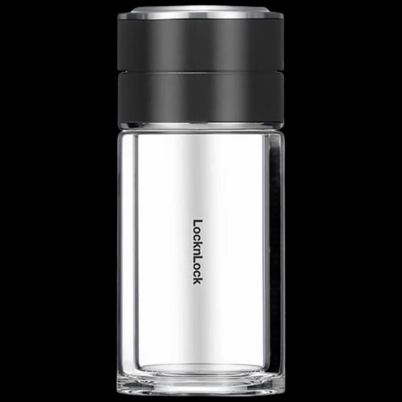 Lock&Lock LLG6012 Double Wall Glass Tea Infuser Bottle 250ml