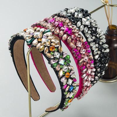 Dámská čelenka do vlasů Lesklý křišťál Barokní čelenka Jeskyně Prémiová Retro Široký okraj Vlasová ozdoba