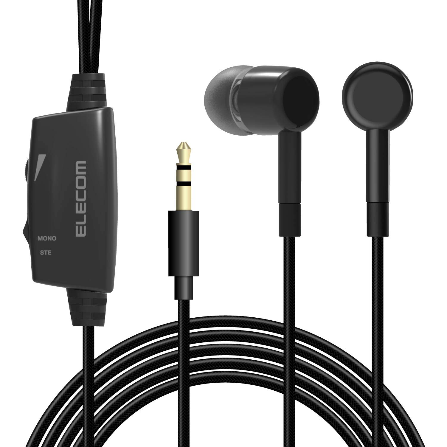 

ELECOM Affinity Sound 5m Earphones for TV with Volume Mesh Black In-Ear Control, Break-Resistant Cable, EHP-TV10C5XBK