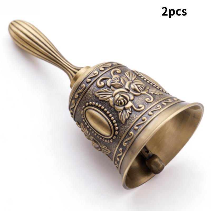 2Pcs Vintage Hand Bells – Loud Call Bells Suitable For Bedside, Dinner, Weddings, Christmas, And Holiday Parties