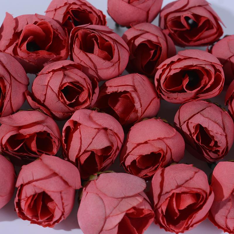 20Pcs 3cm Silk Roses Artificial Flowers Home Decor Summer Wedding Decoration Fake Flowers Bride Carfts Wreath Gifts Accessories