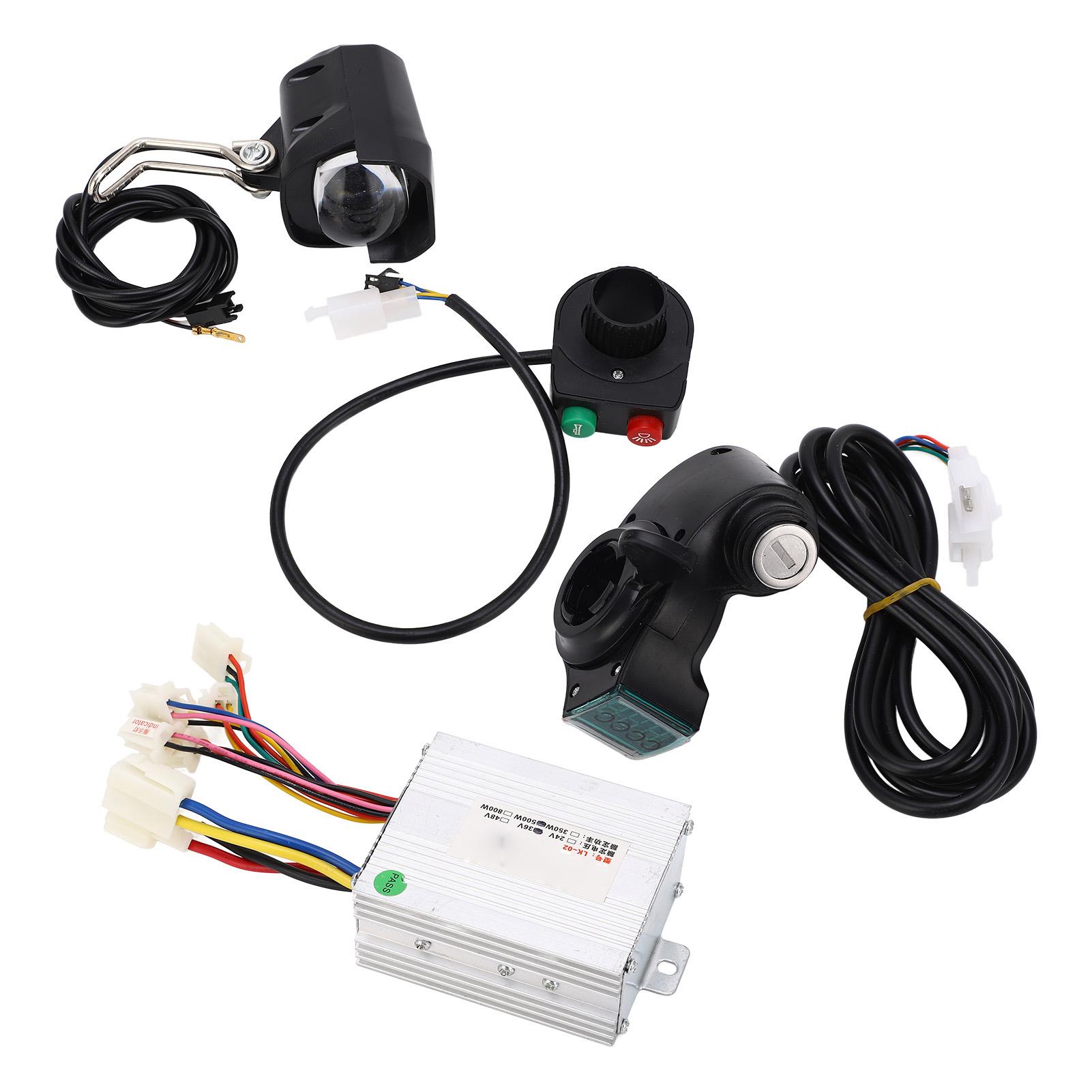 36V 500W Bike Controller Thumb Throttle Set Multi Protection Sensitive Control Brushed Controller with Thumb Throttle for Repair