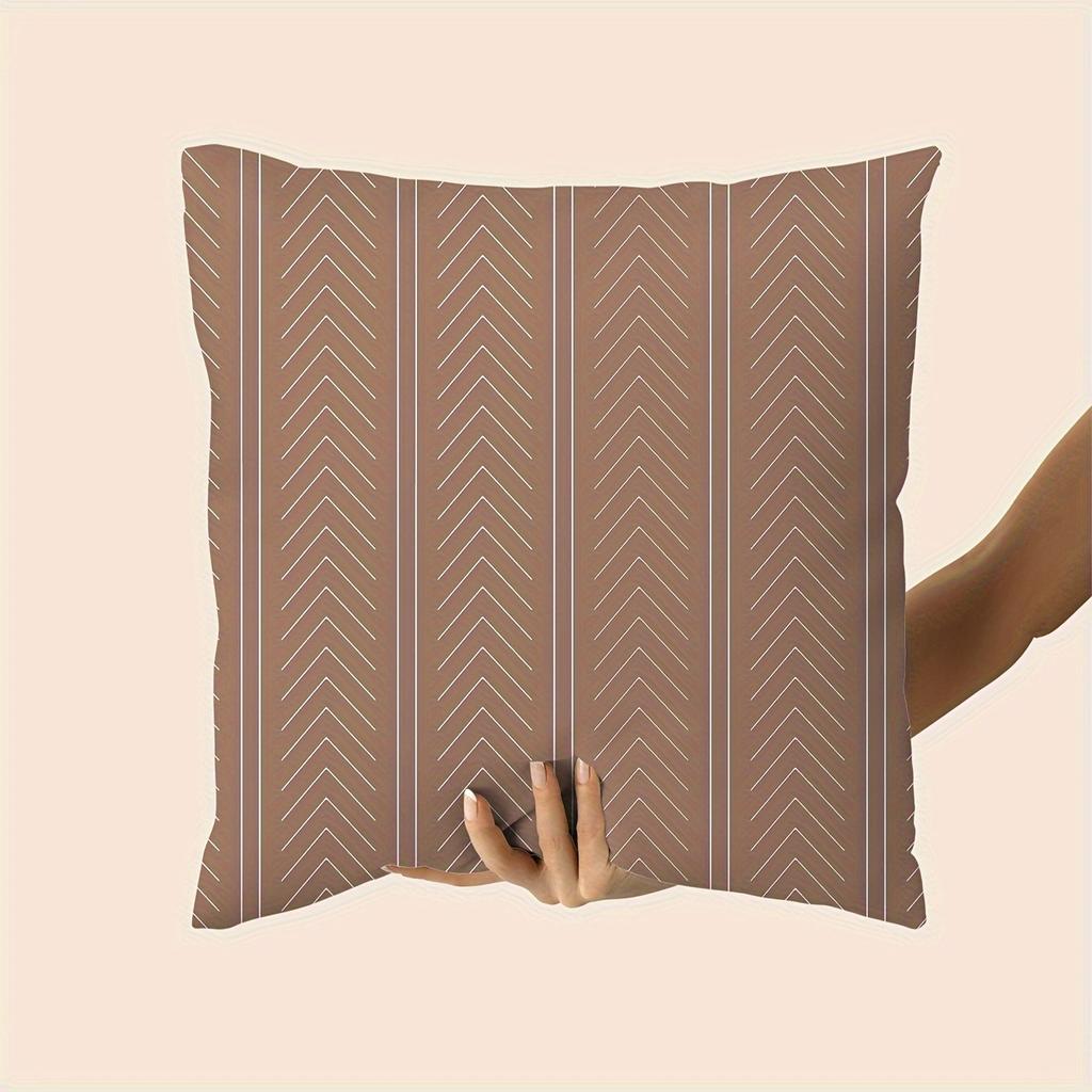 Brown Geometric Printed Pillowcase Modern Minimalist Home Furnishing Room Decoration Living Room Sofa Chair Cushion Cover