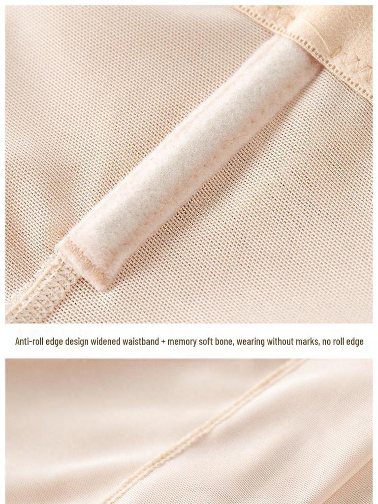 Seamless High Waist Lace Zipper Tummy Control Shaping Pants for Postpartum Abdomen and Hip Lift.