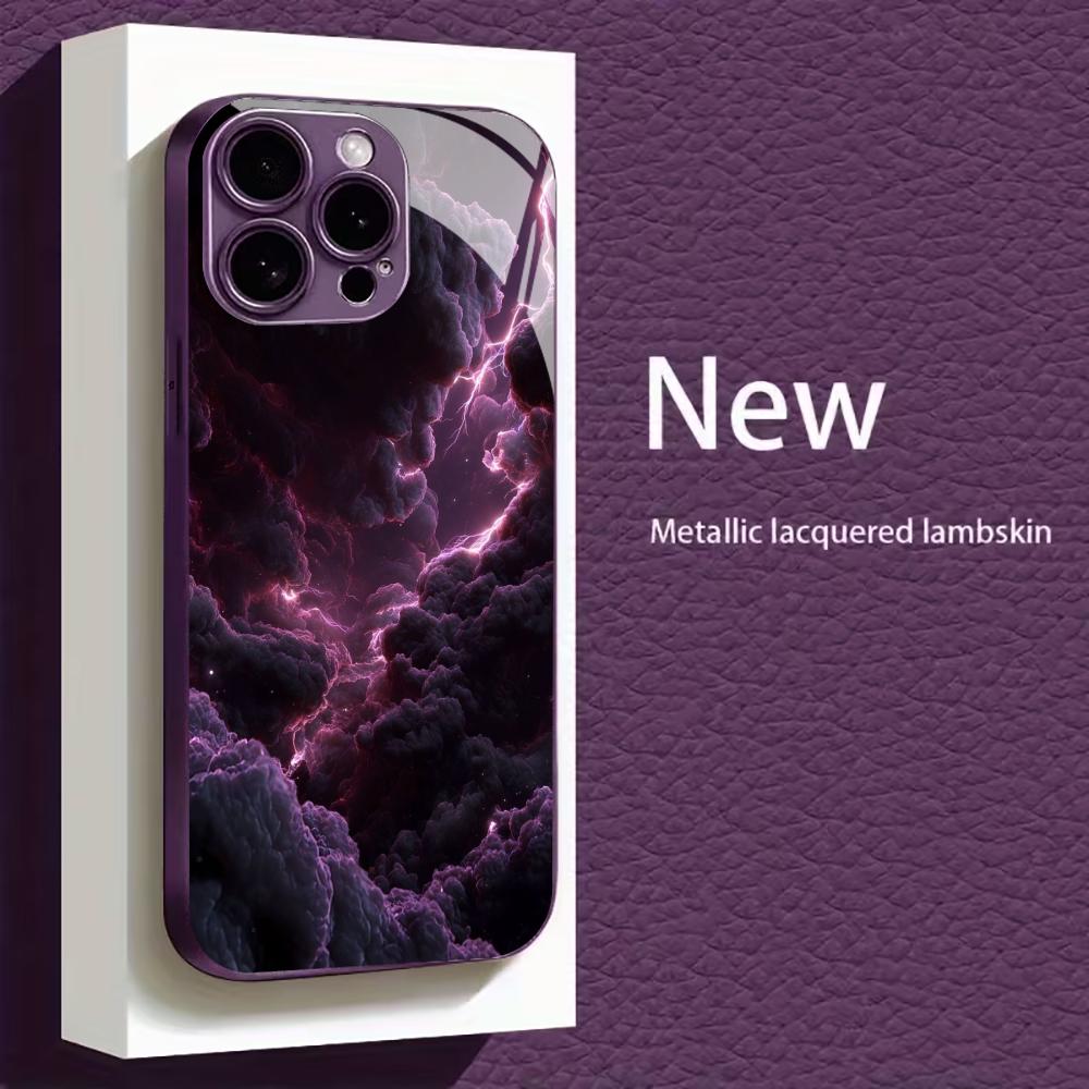 Dark Purple Storm Cloud Art for Coque Iphone for Iphone 17 Case Fashion Case Fundas Glass for iPhone 17 16 15 14 13 Pm Pro Plus