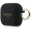Guess Silikon Glitzer Ring Hülle für AirPods Pro 3 Schwarz