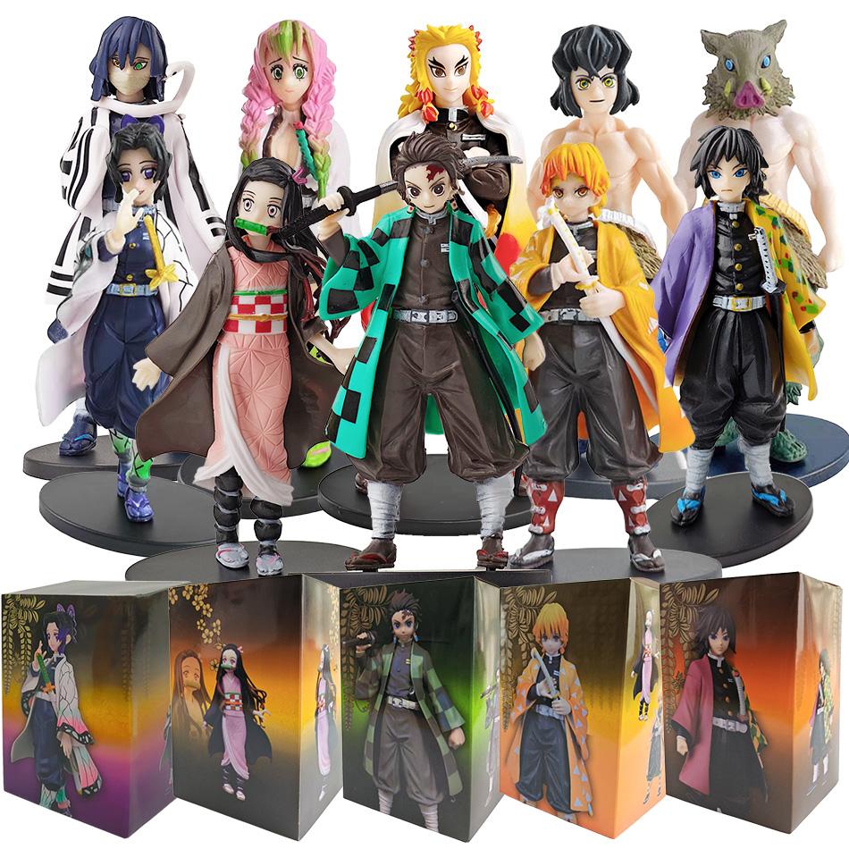 Gorąca Figurka Anime Demon Slayer Kimetsu no Yaiba Kamado Tanjirou Figurka Akcji Agatsuma Zenitsu Nezuko Wojownik Model PVC Zabawki