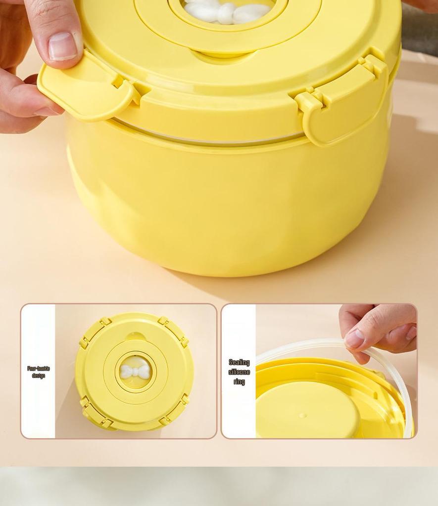 304 Stainless Steel Instant Noodle Bowl Set with Lid - Perfect for Dorms