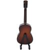 Wooden Mini Guitar Model with Stand Tiny Classical Guitar Figurine Miniature Musical Instrument Ornament Home Office Desktop Decoration