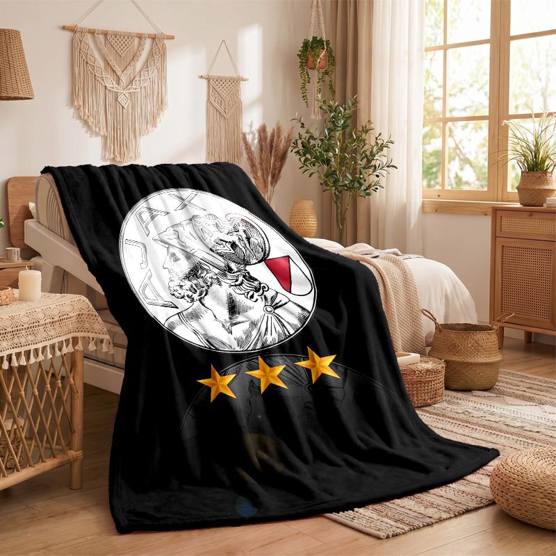 Ajax Amsterdam Print Flannel Blanket Soft Warm Sofa Bed Throw Blanket For Home Office Bedroom