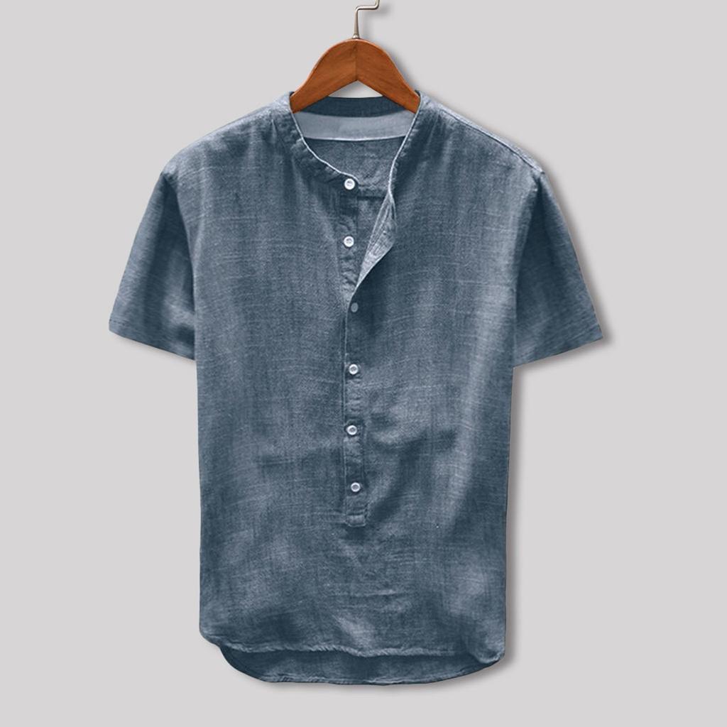 Designer Spring Summer Men's Casual Printed Long Sleeve Shirts Loose Stand Collar Shirts