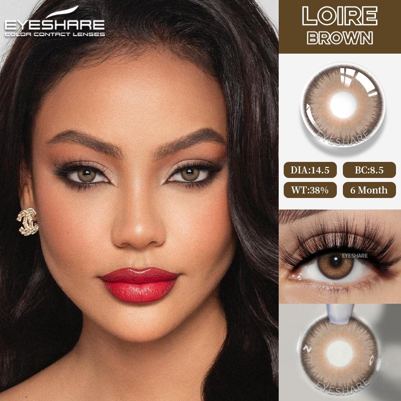 Eyeshare 2 Stück Neue Farbige Kontaktlinsen für Augen Mode Blaue Linsen Natur Weiche Linsen Schönheit Pupillen Make-up