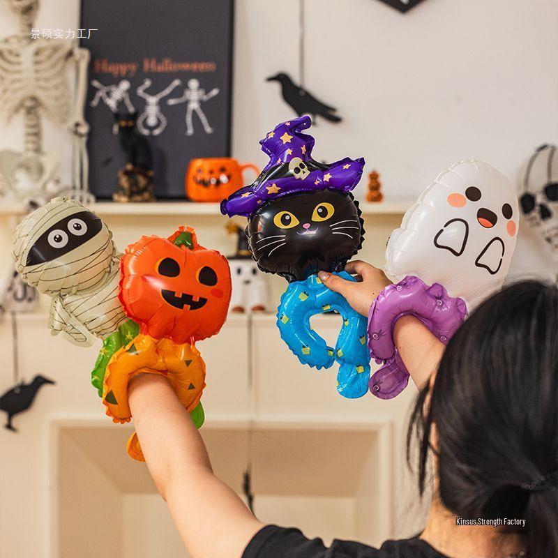 Halloween Pumpkin Lantern Decor: Costume Props, Balloons, Bracelets, Toys, Ghost Decorations for Kids & Kindergarten
