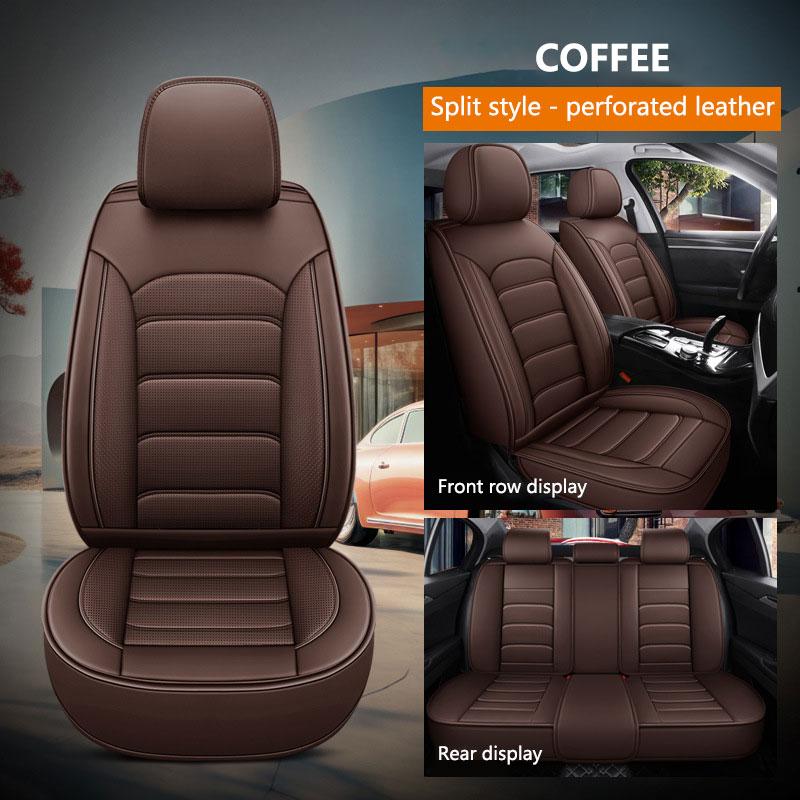 Car Seat Covers Full Set Breathable Leather Auto Front Seat Cover Car Full Seat Protection Cushion Pad Auto Interior Accessories