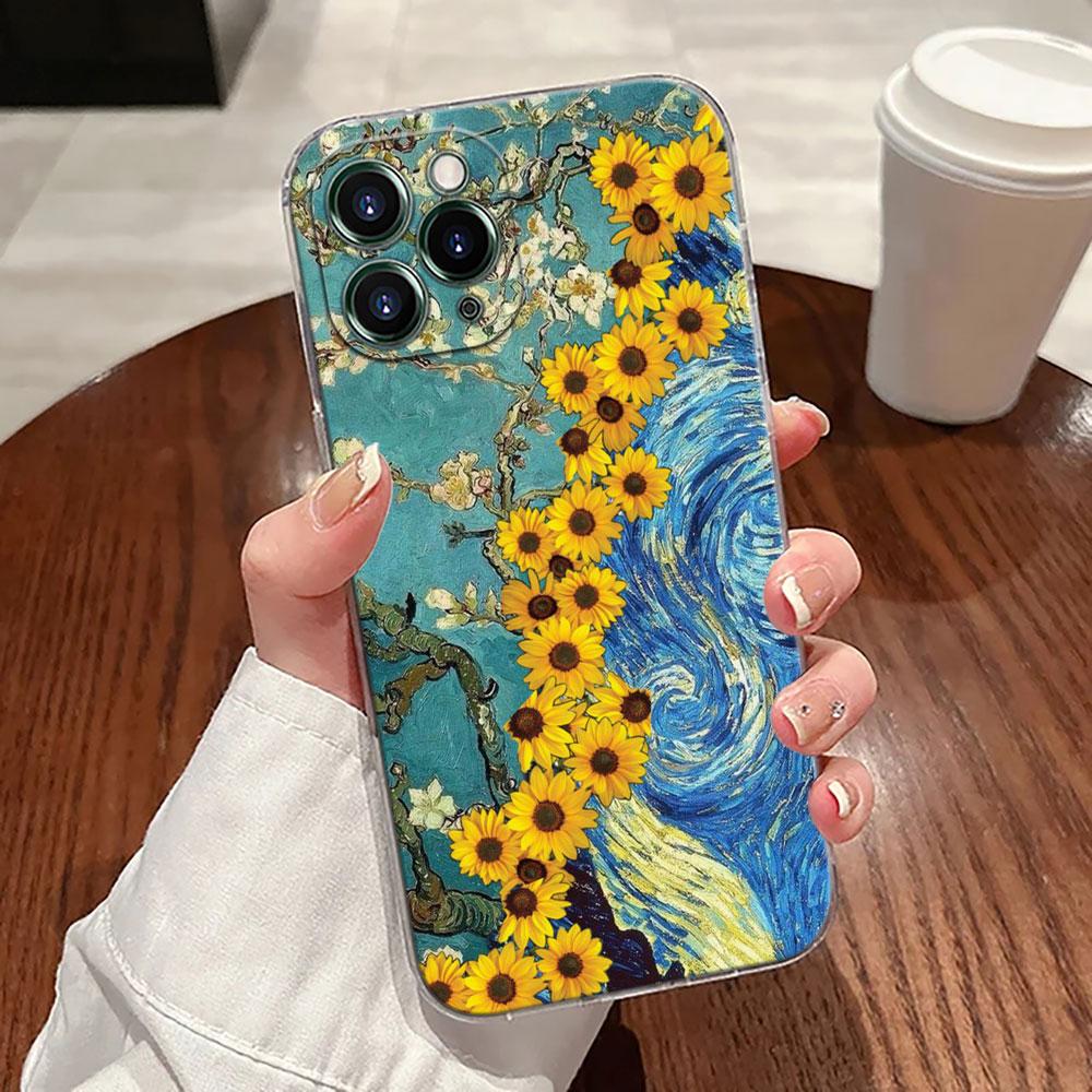 Interesting Van Gogh Art Transparent Case For Apple iPhone 17 16 15 14 13 12 11 Pro Max Case 16 Plus 16E 17Air 17Pro Phone Cover
