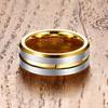 Rockyu Brand Popular Tungsten Ring for Simple Size Fashion Durable and Luxurious Men, 8mm, 10, Accessory,