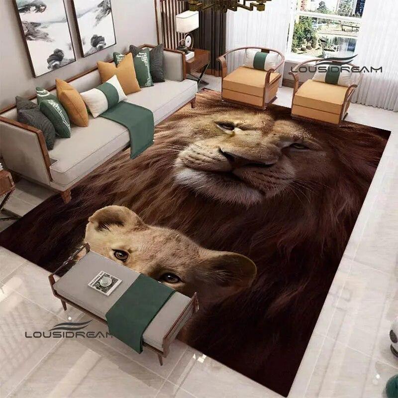 3D Lion Printed Carpet Anti -slip Carpet Room Decor Carpets for Living Room Kitchen Mat Birthday Present Gift