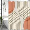 Obloukový Sluneční Moderní Minimalistický Sprchový Závěs, Dekorativní Sprchový Závěs do Koupelny, Vodotěsný Sprchový Závěs s Háčky