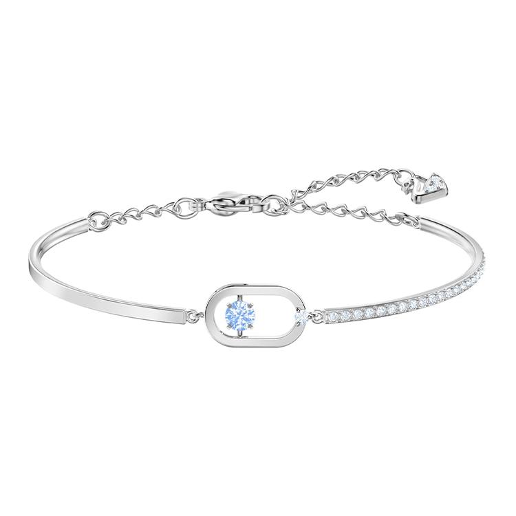 Swarovski Sparkling Dance White Gold plated Bangles Womens Blue One Size синий