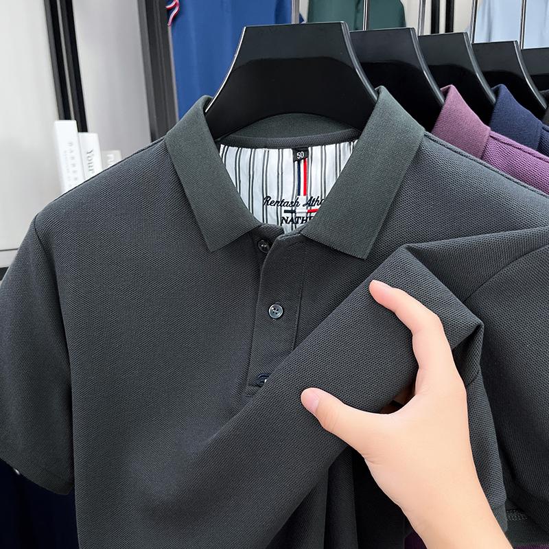 Light Luxury High-quality Summer Pure Cotton Lapel Short Sleeved T-shirt Fashion Trend Polo Shirt Top