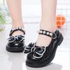 Girls' Korean Version of Leather Shoes 2025 Spring and Autumn New Student Butterfly Soft Sole Children's British Style Baby Single Shoes Princess