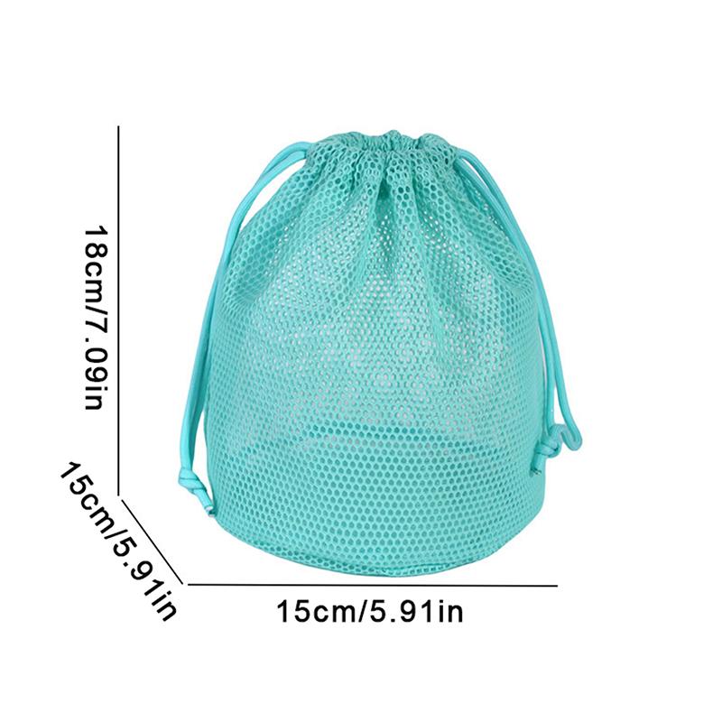 Travel Large Capacity Mesh Nylon Cosmetic Bag Organizer Foldable Casual Mesh Drawstring Bags Rope Bundle Pocket Swim Washing Bag