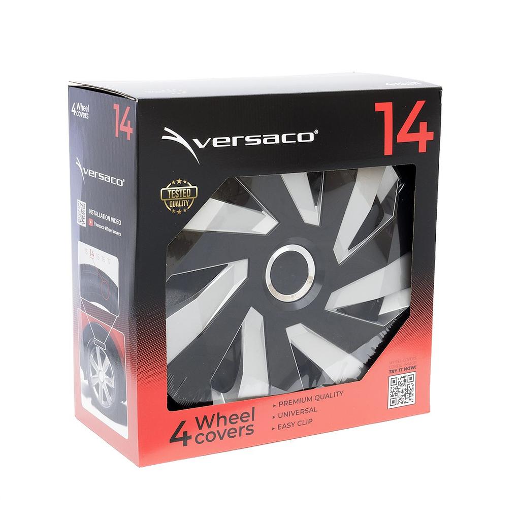 Kołpaki Vector RC black / silver 14", 4 szt.