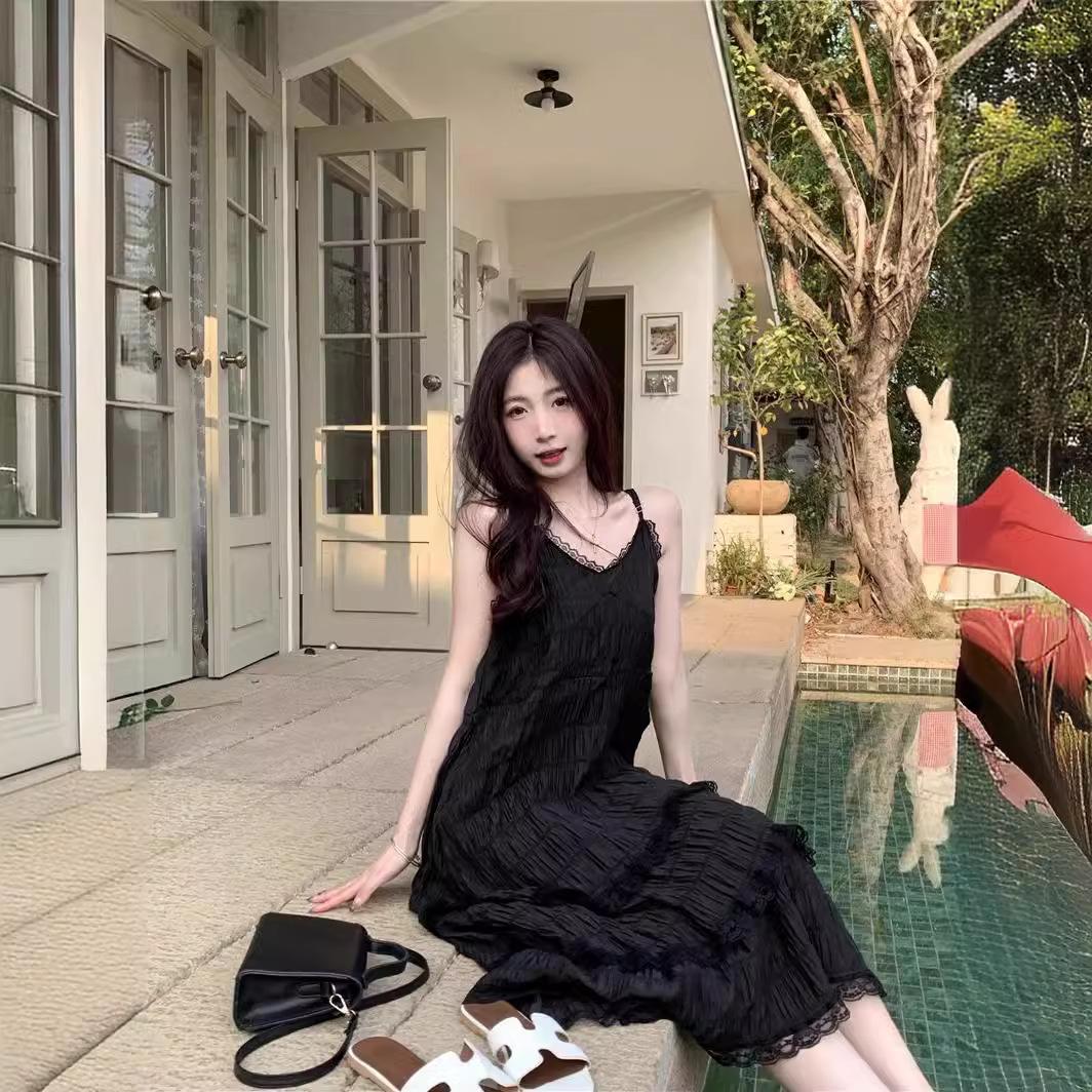 

Платье-сарафан с рюшами, сексуальное, элегантное XL чёрный