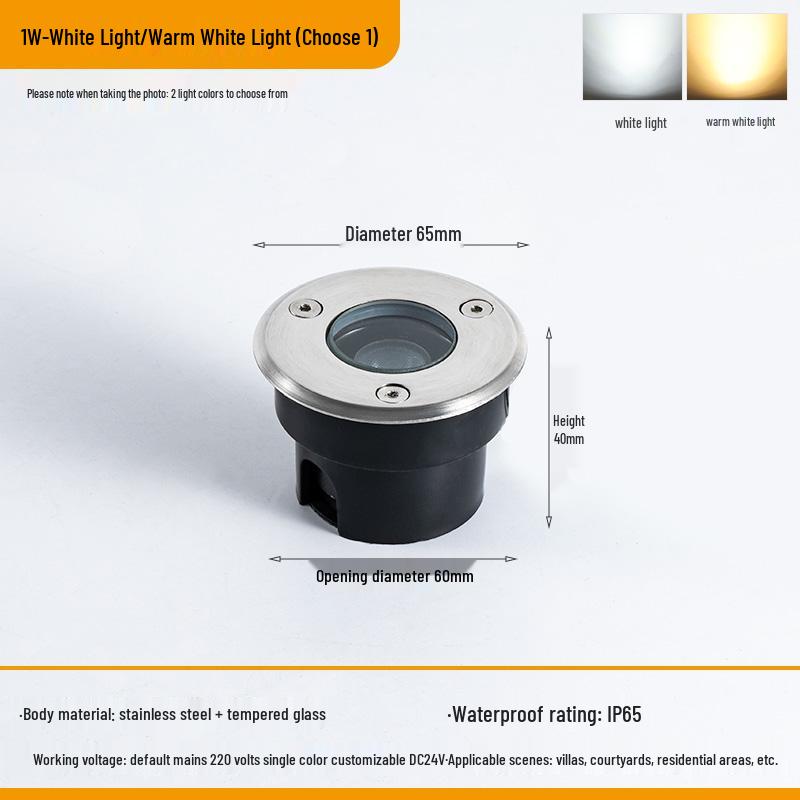 Ultra-Thin Waterproof LED In-Ground Courtyard Spotlight for Garden Decoration