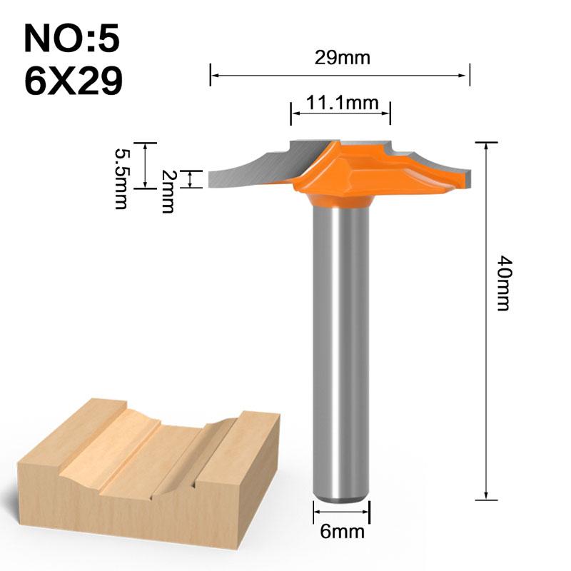 1/5pc 1/4inch 6mm Shank Woodworking Door Frame Lace Knife Door Engraving Profiled Lace Cabinet Engraving Knife Imported Milling Cutter