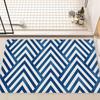 Navy Blue Geometric Floor Mat INS Style Soft Bedroom Floor House Laundry Room Mat Anti-skid Bedside Area Rugs