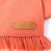 Pristine HERMES Scarf Grand Chevron Leather Logo Patch and Fringe Scarf Cashmere Used