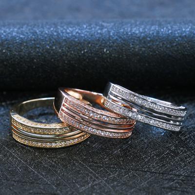 Nuovo anello rotondo moderno Anello regalo significativo per cocktail party punk color oro alla moda con accessori alla moda micro pavimentati