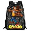 Child Backpacks Cartoon Crashs Bandicoots Shoulder Bag Pencil Case Pupil Large Capacity School Bags For Boys Girls Best Gift
