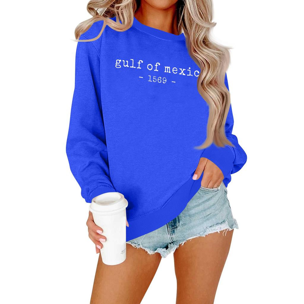 Women's Fashion Casual Print Casual Long Sleeve Round Neck Sweatshirt Top
