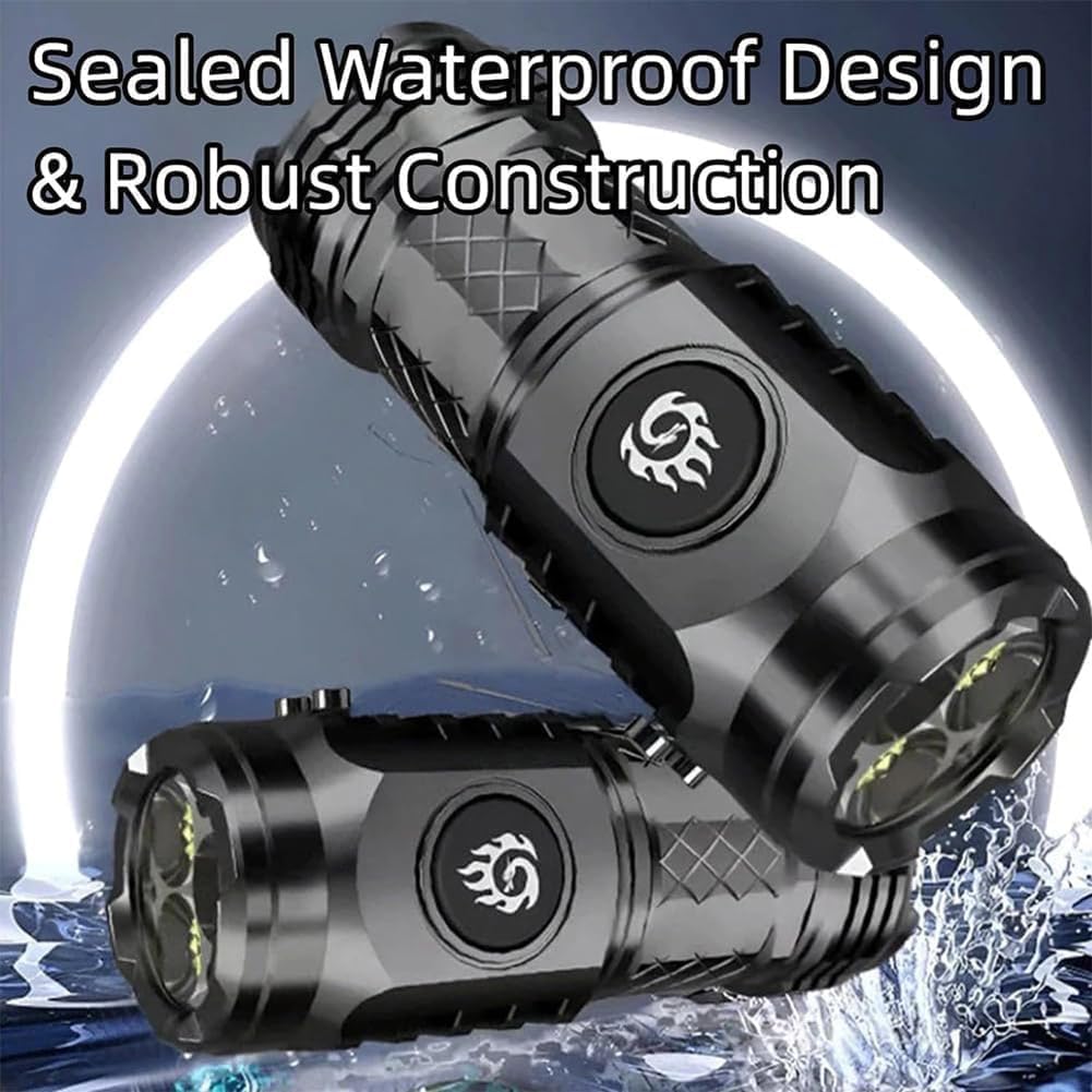 Pocket Portable Three-eyed Monster Mini Flash Super Strong Flashlight, Thumb Size Flashlight