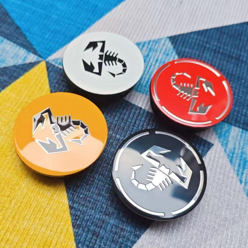4pcs 50mm Abarth 500 696 595 Wheel Center Hub Caps Car Rims Dust Cover Emblem Badge for Fiat Palio Perla Punto Stilo Bravo Siena