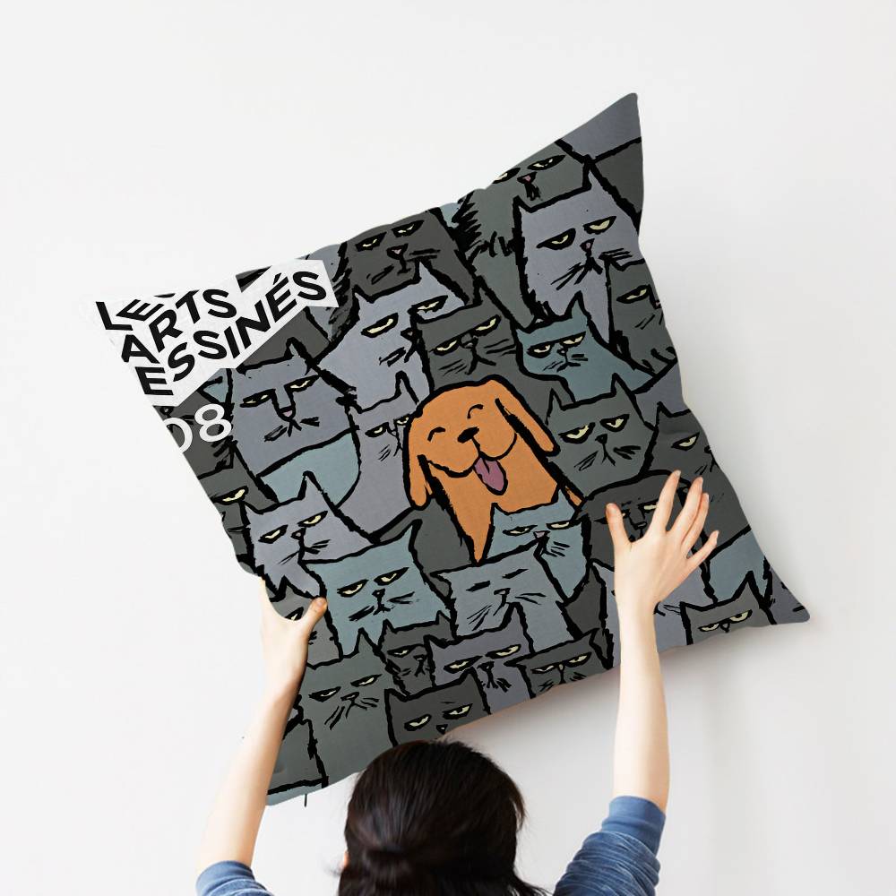 French Illustrator Jean Julie Pillow Gifts Home Office Furnishings Bedroom Sofa Car Cushion Cover Case 45x45cm