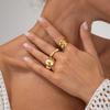 2025 New Vintage Punk Metal Rings Set for Women Aesthetics Jewelry Gift Gold Silver Color Irregular Geometric Knuckle Joint Ring Opening Jewelry