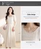 Vestido blanco drapeado de verano para mujer - Elegante diseño de inspiración francesa