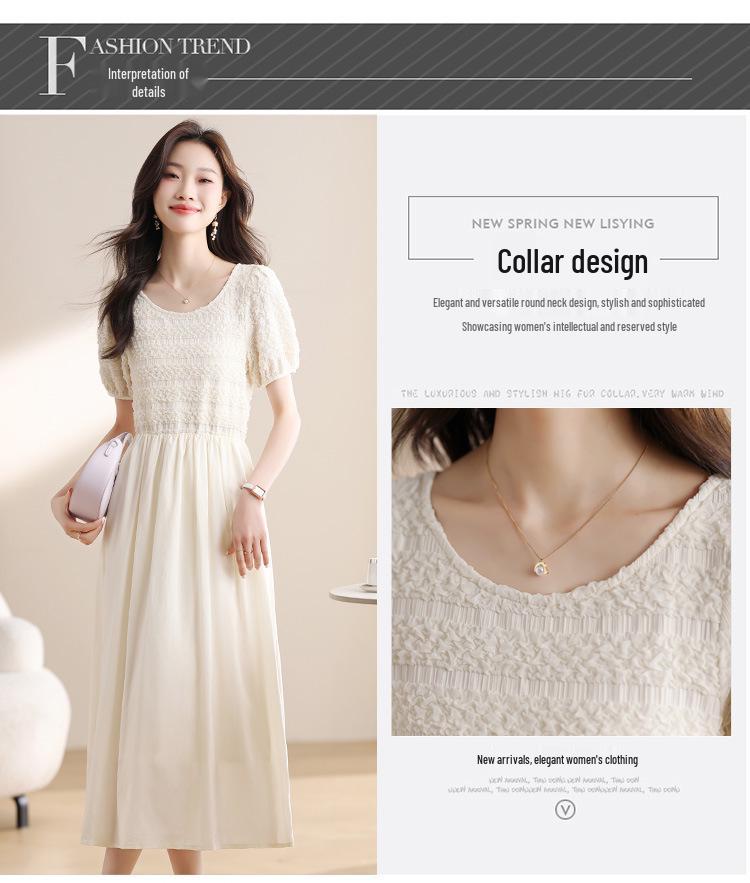 Vestido blanco drapeado de verano para mujer - Elegante diseño de inspiración francesa