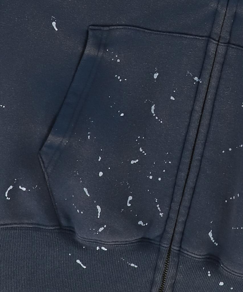 Yeseyesee Y.E.S Painted Zip-Up Hoodie Navy